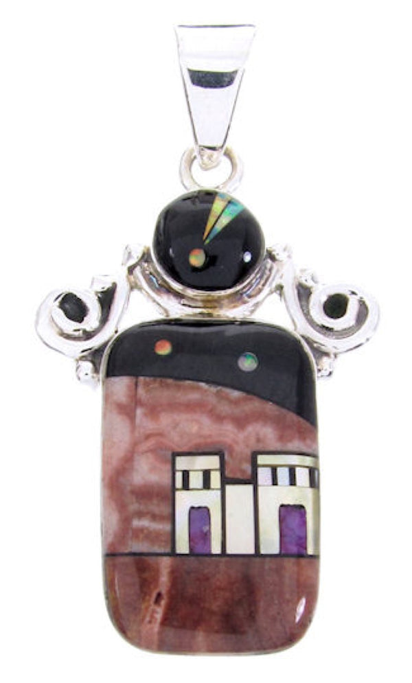 Multicolor Native American Pueblo Or Village Design Pendant YS67074