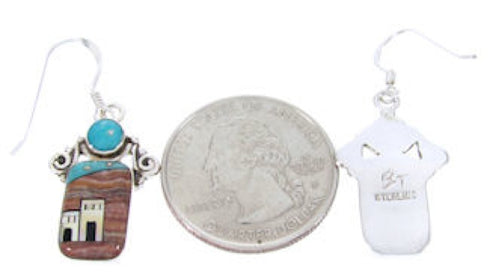 Multicolor Sterling Silver Native American Design Earrings YS67108