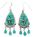 Southwest Turquoise Sterling Silver Jewelry Hook Earrings MW66572