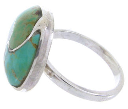 Silver And Turquoise Inlay Southwest Jewelry Ring Size 4-3/4 YS63444