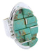 Silver Jewelry Turquoise Inlay Ring Size 6-3/4 YS68837