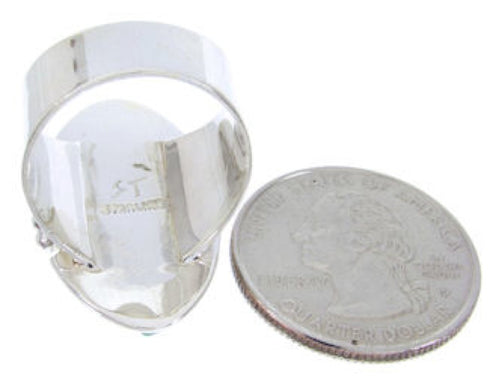 Silver And Turquoise Inlay Ring Size 5-1/2 YS68836