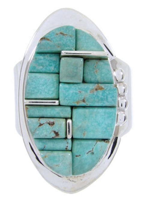 Turquoise And Silver Jewelry Ring Size 8-1/4 YS68846