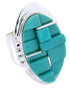 Genuine Sterling Silver And Turquoise Jewelry Ring Size 6-1/2 FX93564