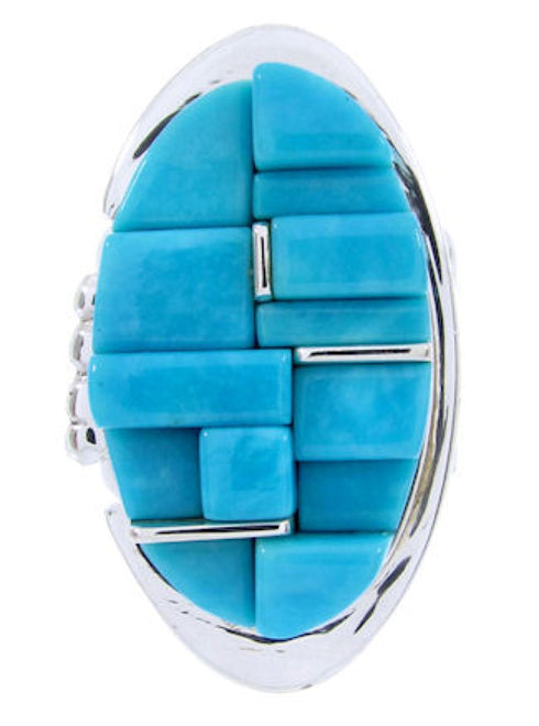Authentic Sterling Silver Turquoise Jewelry Ring Size 4-1/2 FX93568