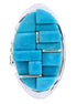 Turquoise Inlay And Silver Southwest Jewelry Ring Size 4-1/2 YS68808