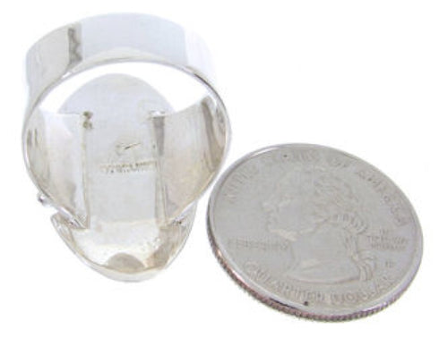 Silver Southwest Turquoise Inlay Jewelry Ring Size 5-1/2 YS68816