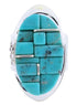 Turquoise Inlay And Silver Jewelry Ring Size 6-1/4 YS68821
