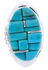Sterling Silver Turquoise Inlay Jewelry Ring Size 5-3/4 FX93558