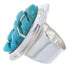 Silver Turquoise Inlay Jewelry Ring Size 7-1/4 YS68829