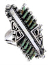 Silver Turquoise Needlepoint Southwest Ring Size 5-1/2 BW67906