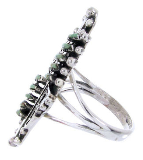 Silver Turquoise Needlepoint Southwest Ring Size 5-1/2 BW67906