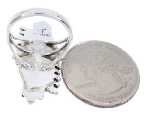 Turquoise Southwestern Needlepoint Jewelry Ring Size 5-1/4 BW67903