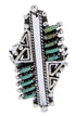 Turquoise Needlepoint Silver Southwest Ring Size 4-3/4 BW67923