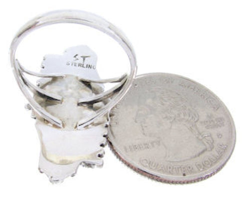 Southwest Jewelry Needlepoint Turquoise Silver Ring Size 5-1/4 BW67947