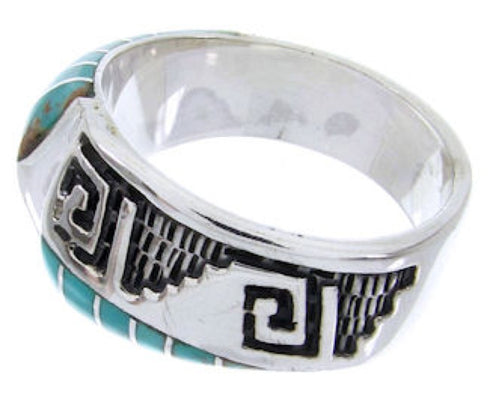 Southwest Turquoise Inlay Ring Size 6-3/4 BW68264