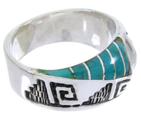 Southwest Turquoise Inlay Ring Size 6-3/4 BW68264
