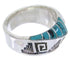 Southwest Jewelry Silver And Turquoise Inlay Ring Size 5 BW68355