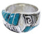 Southwestern Silver And Turquoise Inlay Ring Size 6-1/2 BW68387