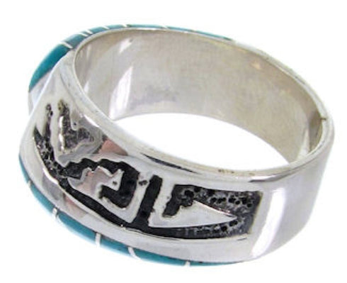Southwestern Turquoise Genuine Sterling Silver Ring Size 5 BW68392