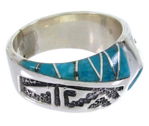 Southwestern Turquoise Genuine Sterling Silver Ring Size 5 BW68392