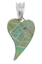 Silver Southwest Turquoise Inlay Pendant Heart Jewelry MW67819