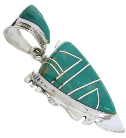 Southwest Turquoise Inlay Sterling Silver Pendant MW67760