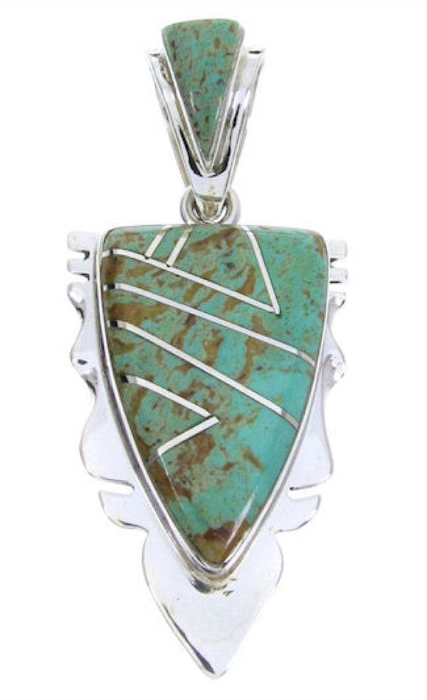 Turquoise Southwestern Silver Pendant MW67775