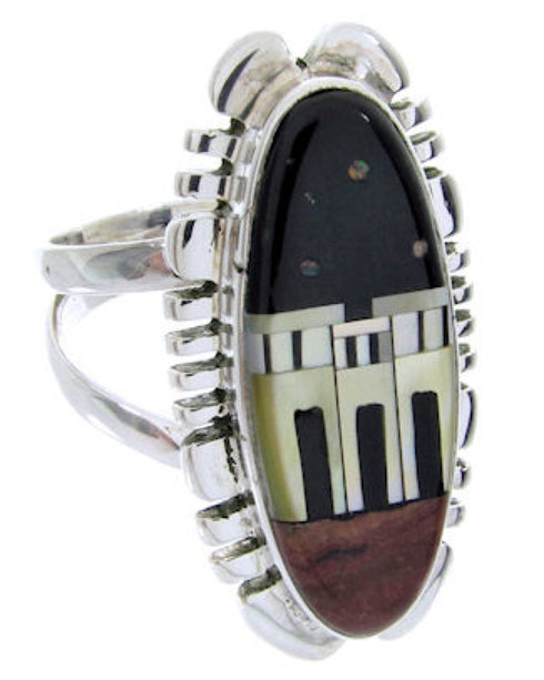 Native American Design Multicolor Jewelry Ring Size 7-1/4 YS68086