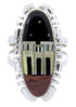 Native American Village Design Multicolor Ring Size 6-1/4 YS68081
