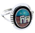 Native American Design Multicolor Silver Ring Size 6-3/4 YS68122