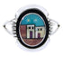 Native American Design Silver Multicolor Ring Size 5-3/4 YS68134