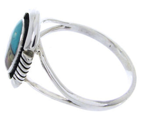 Native American Design Silver Multicolor Ring Size 5-3/4 YS68134