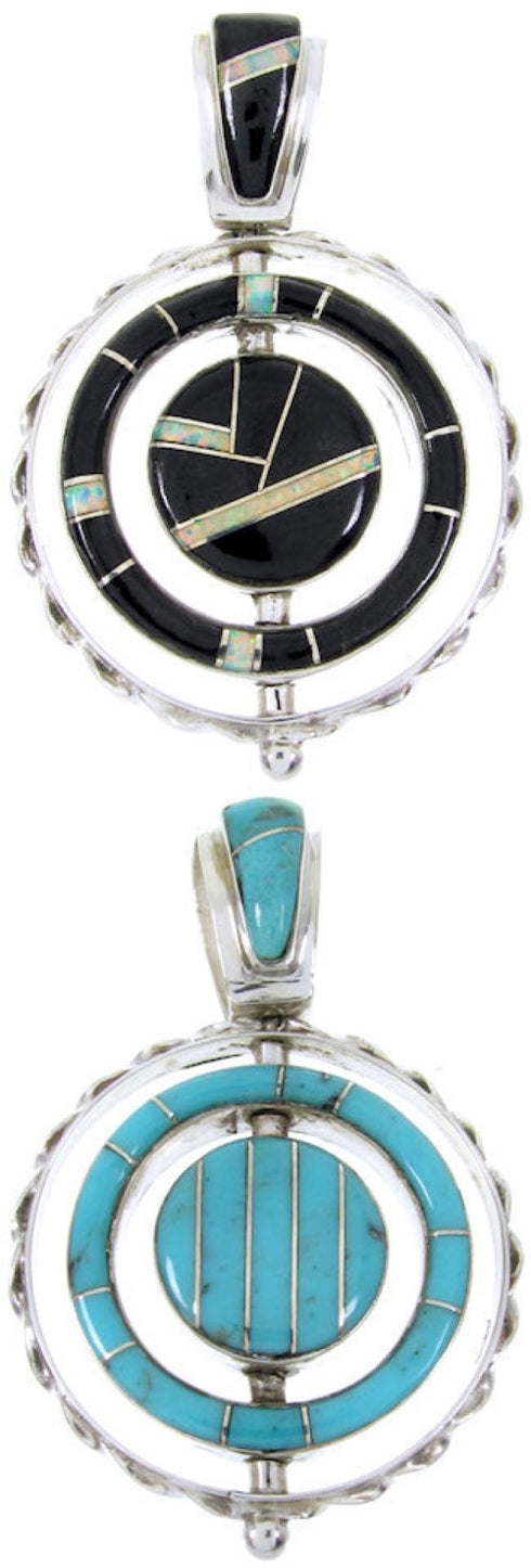 Southwest Reversible Multicolor Pendant Jewelry BW67800