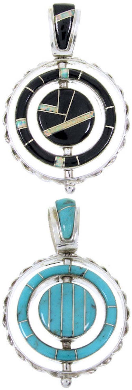 Southwest Reversible Multicolor Pendant Jewelry BW67800