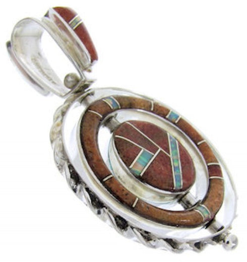 Southwestern Reversible Multicolor Pendant Jewelry BW67804