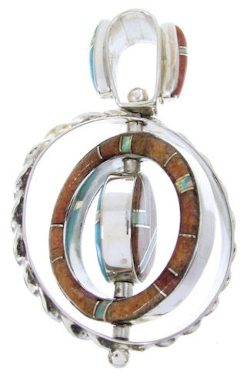 Southwestern Reversible Multicolor Pendant Jewelry BW67804