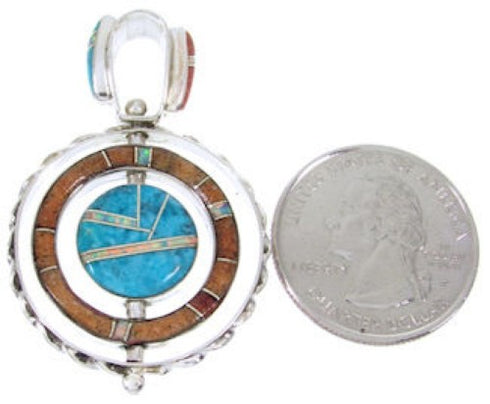 Southwestern Reversible Multicolor Pendant Jewelry BW67804