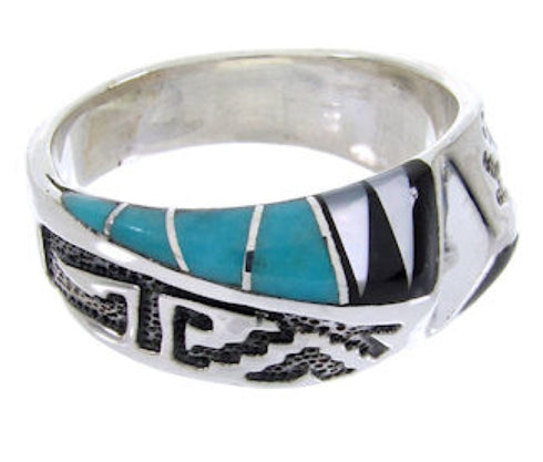 Southwest Multicolor Sterling Silver Ring Size 7-3/4 YS68205