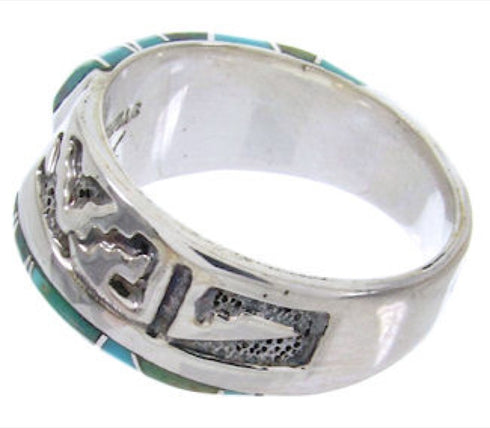 Southwest Sterling Silver Turquoise Jewelry Ring Size 6-3/4 YS68278