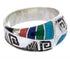 Southwest Silver Multicolor Water Wave Jewelry Ring Size 6-1/2 YS68304