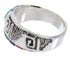 Southwest Silver Multicolor Water Wave Jewelry Ring Size 6-1/2 YS68304