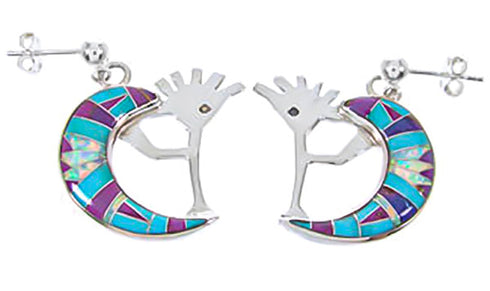 Multicolor Whiterock Kokopelli Post Dangle Earrings YS68554