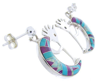 Multicolor Whiterock Kokopelli Post Dangle Earrings YS68554