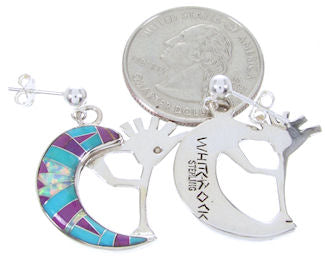 Multicolor Whiterock Kokopelli Post Dangle Earrings YS68554