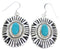 Turquoise Jet Southwest Silver Jewelry Hook Dangle Earrings MW68727
