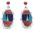 Red Oyster Shell Multicolor Sterling Silver Post Earrings AW69057