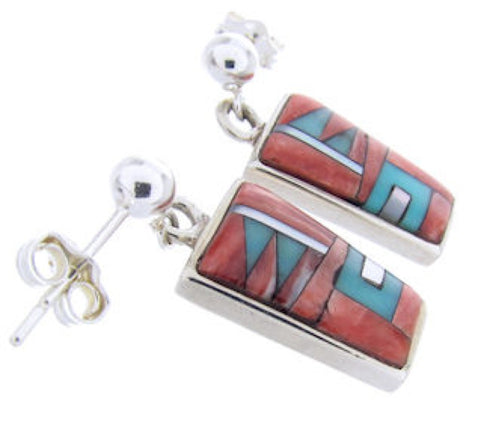 Sterling Silver Post Dangle Multicolor Earrings BW68919