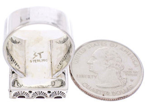 Silver Multicolor Native American Design Ring Size 5-3/4 YS69112