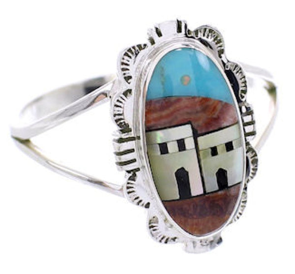 Multicolor Native American Design Jewelry Ring Size 5-1/4 YS69150